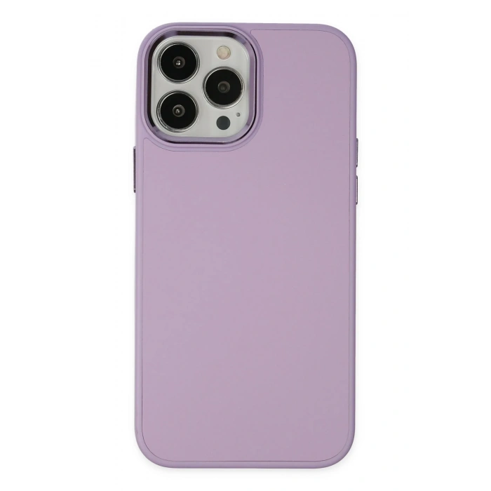 Mey İthalat®   iPhone 13 Pro Kılıf Asya Deri Silikon - Lila