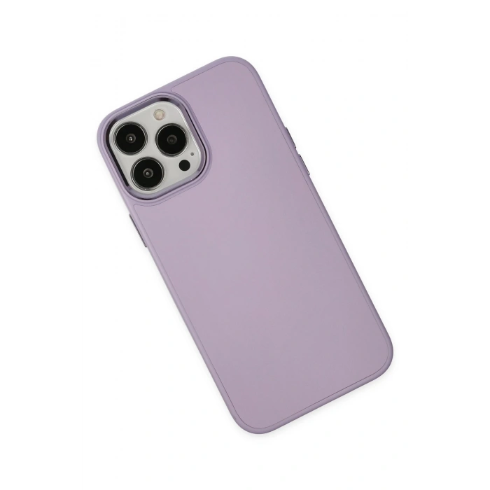 Mey İthalat®   iPhone 13 Pro Kılıf Asya Deri Silikon - Lila