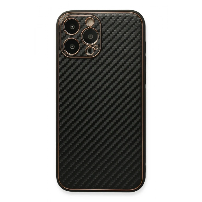 Mey İthalat®   iPhone 13 Pro Kılıf Coco Karbon Silikon - Siyah