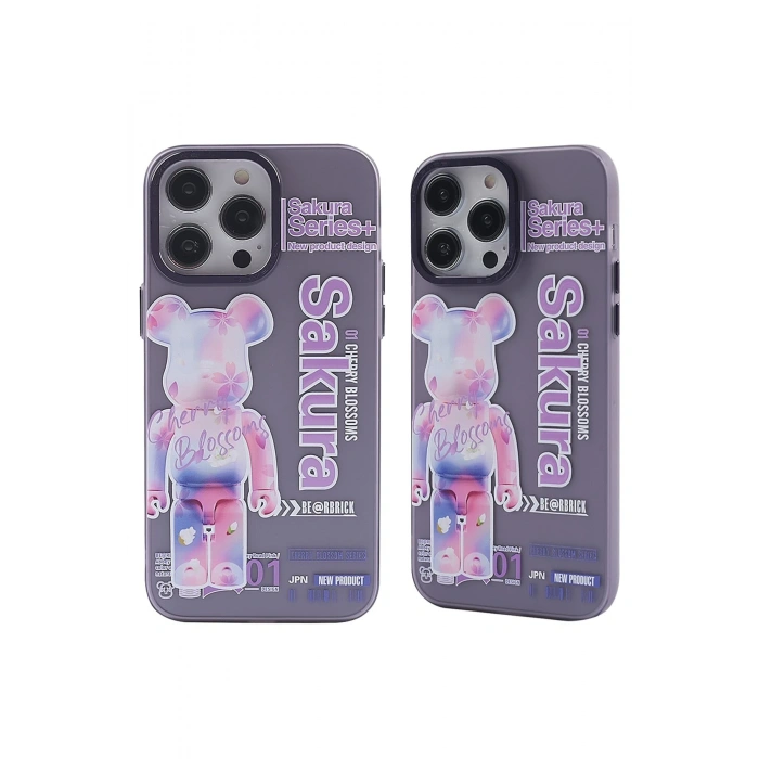 Mey İthalat®   iPhone 13 Pro Kılıf  Desenli Kapak -  Mor - 1