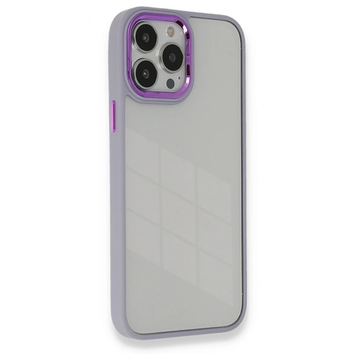Mey İthalat®   iPhone 13 Pro Kılıf Dora Kapak - Lila