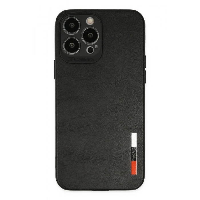 Mey İthalat®   iPhone 13 Pro Kılıf Loop Deri Silikon - Siyah