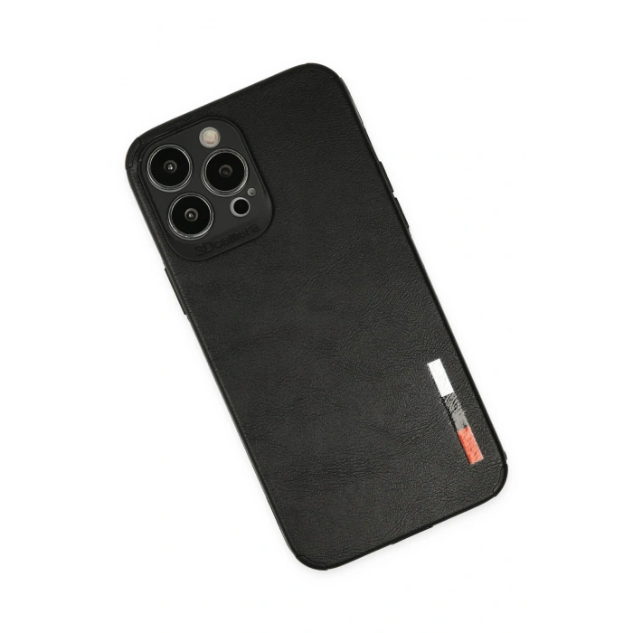 Mey İthalat®   iPhone 13 Pro Kılıf Loop Deri Silikon - Siyah