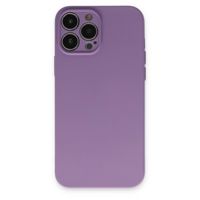 Mey İthalat®   iPhone 13 Pro Kılıf Nano içi Kadife Silikon - Koyu Lila