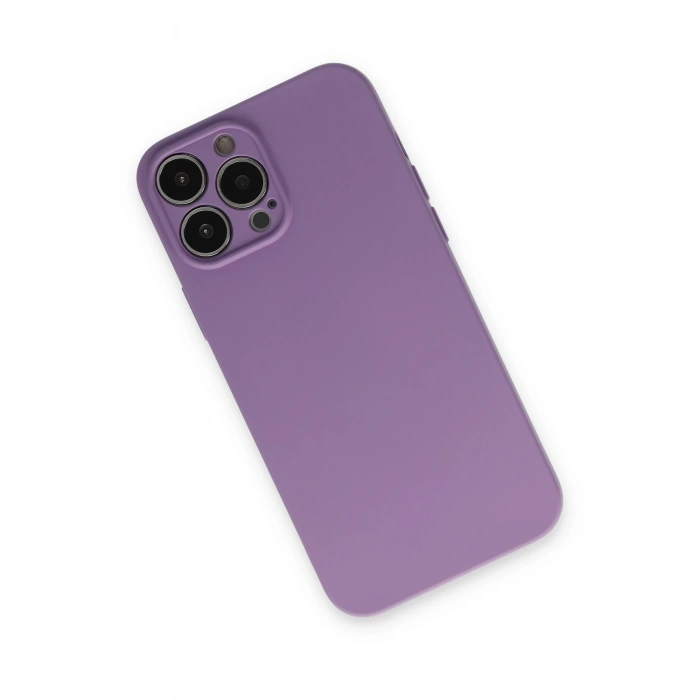 Mey İthalat®   iPhone 13 Pro Kılıf Nano içi Kadife Silikon - Koyu Lila