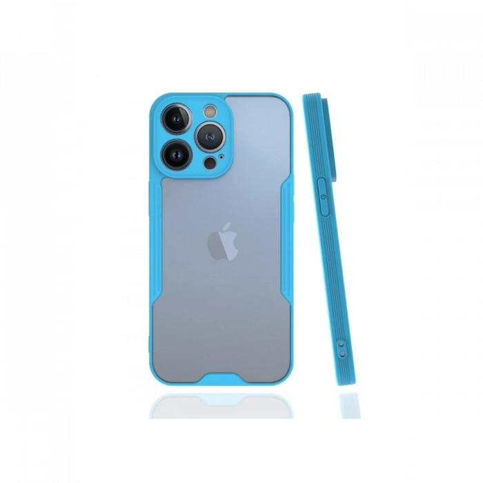 Mey İthalat®   iPhone 13 Pro Kılıf Platin Silikon - Mavi