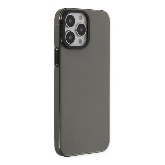 Mey İthalat®   iPhone 13 Pro Max Kılıf Anka PC Sert Metal Kapak - Siyah
