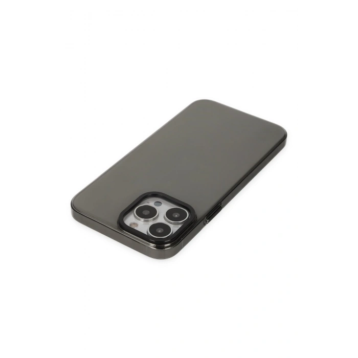 Mey İthalat®   iPhone 13 Pro Max Kılıf Anka PC Sert Metal Kapak - Siyah