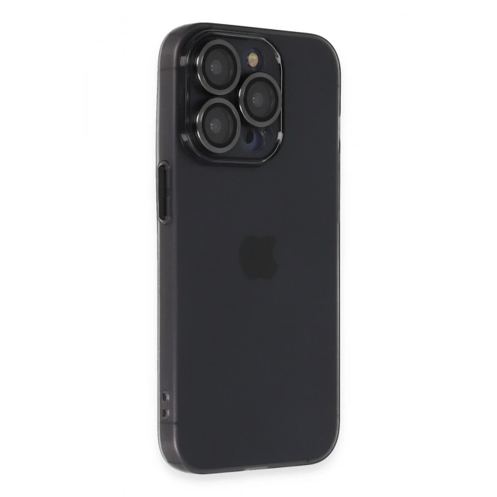 Mey İthalat®   iPhone 13 Pro Max Kılıf Luko Lens Silikon - Siyah