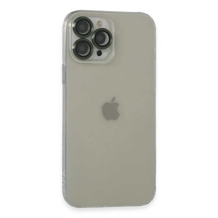 Mey İthalat®   iPhone 13 Pro Max Kılıf Luko Lens Silikon - Yeşil