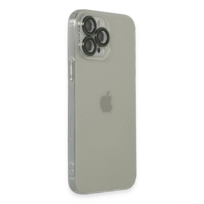 Mey İthalat®   iPhone 13 Pro Max Kılıf Luko Lens Silikon - Yeşil