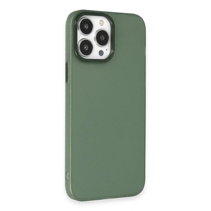 Mey İthalat®   iPhone 13 Pro Max Kılıf Modos Metal Kapak - Koyu Yeşil