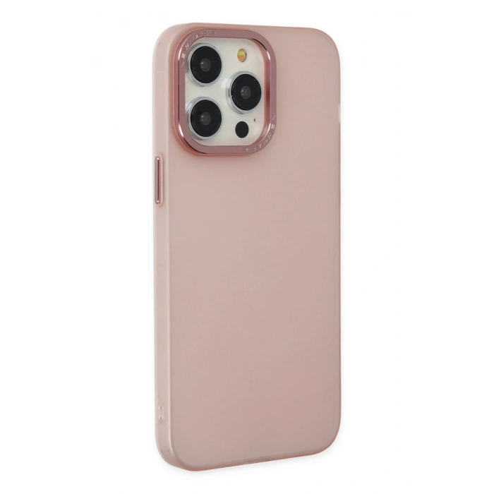 Mey İthalat®   iPhone 13 Pro Max Kılıf Modos Metal Kapak - Pembe