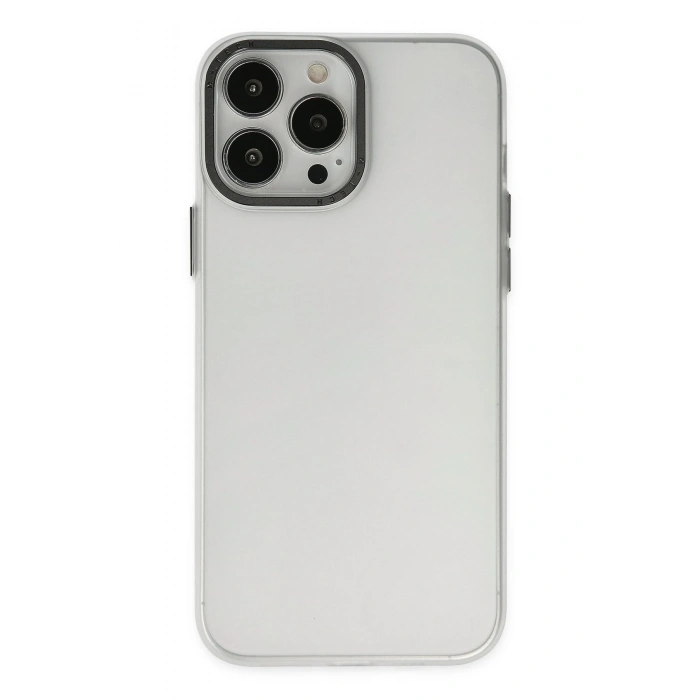 Mey İthalat®   iPhone 13 Pro Max Kılıf Modos Metal Kapak - Şeffaf