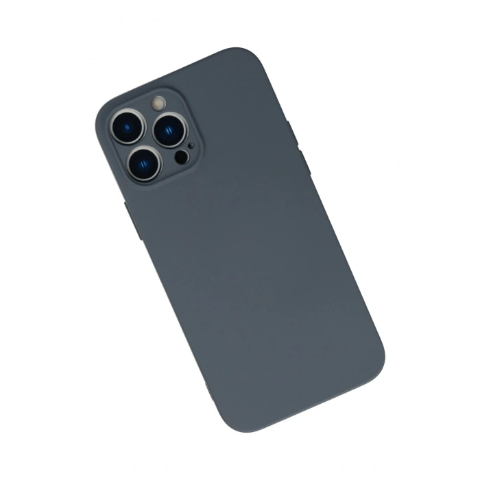 Mey İthalat®   iPhone 13 Pro Max Kılıf Nano içi Kadife Silikon - Gri