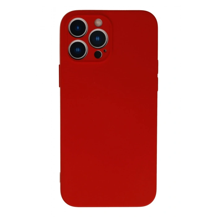 Mey İthalat®   iPhone 13 Pro Max Kılıf Nano içi Kadife Silikon - Kırmızı