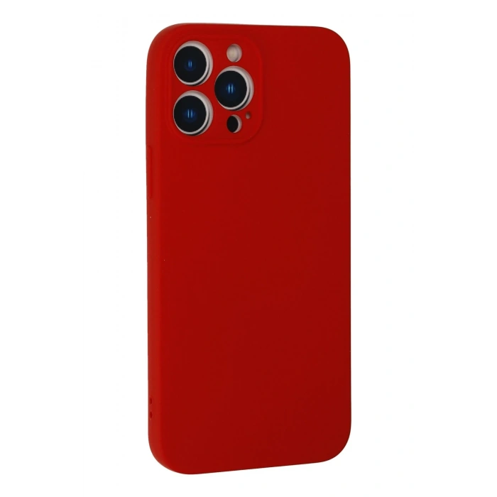 Mey İthalat®   iPhone 13 Pro Max Kılıf Nano içi Kadife Silikon - Kırmızı