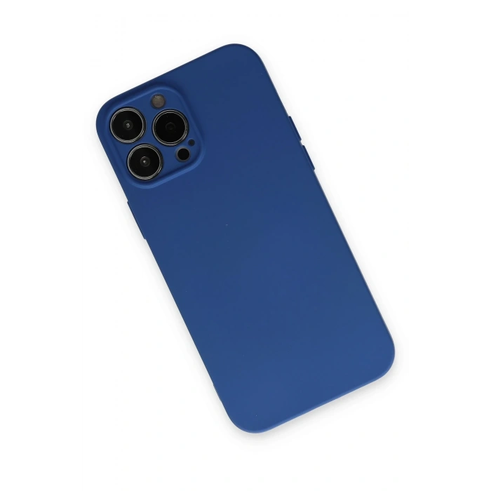 Mey İthalat®   iPhone 13 Pro Max Kılıf Nano içi Kadife Silikon - Lacivert