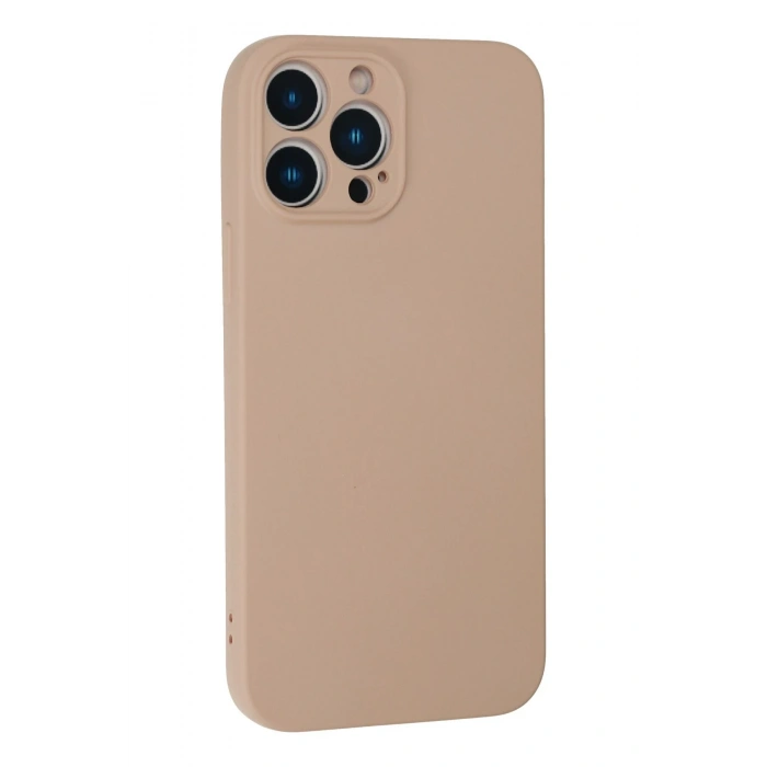 Mey İthalat®   iPhone 13 Pro Max Kılıf Nano içi Kadife Silikon - Pudra