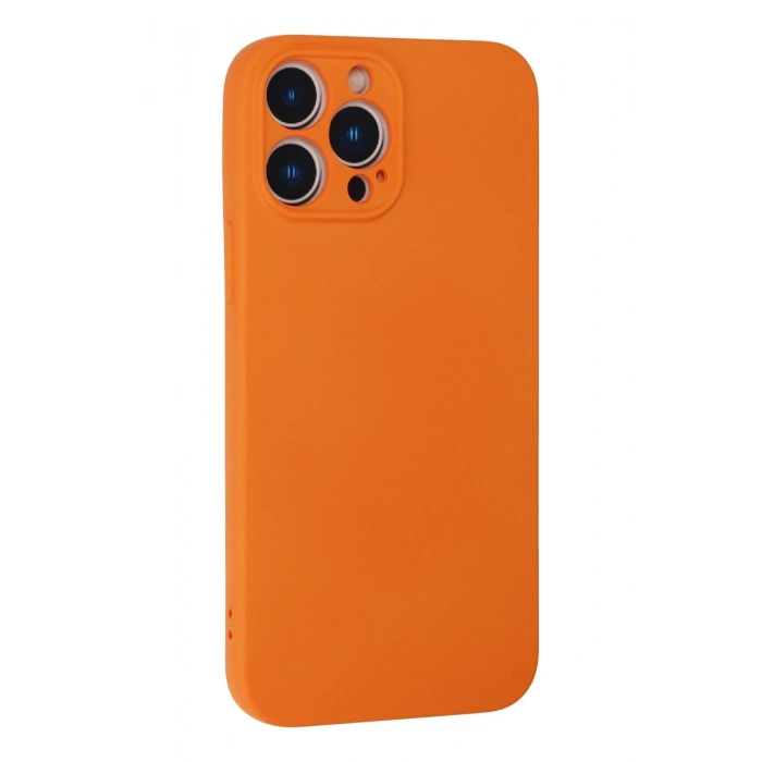 Mey İthalat®   iPhone 13 Pro Max Kılıf Nano içi Kadife Silikon - Turuncu
