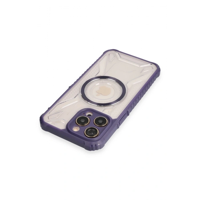 Mey İthalat®   iPhone 13 Pro Max Kılıf Prag Magneticsafe Kapak - Derin Mor
