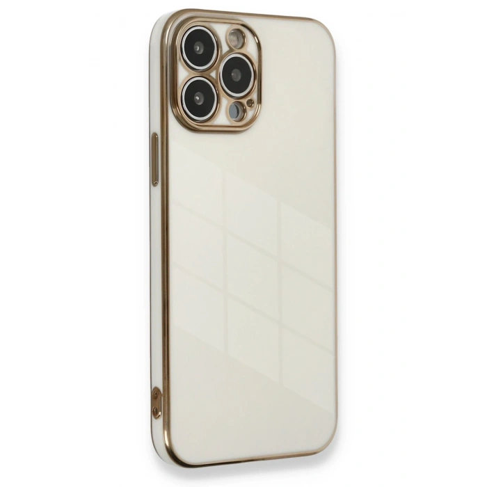 Mey İthalat®   iPhone 13 Pro Max Kılıf Volet Silikon - Beyaz