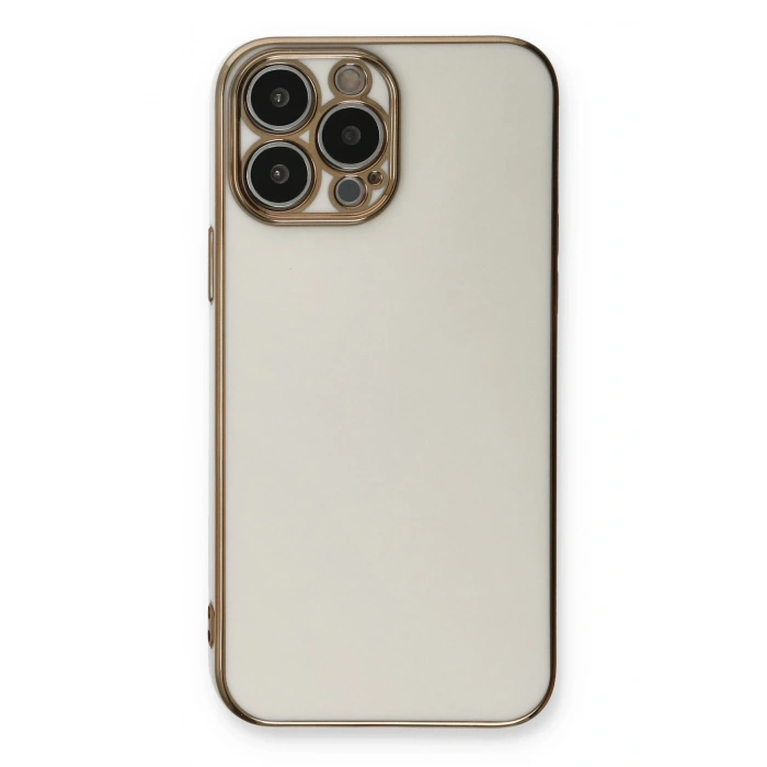 Mey İthalat®   iPhone 13 Pro Max Kılıf Volet Silikon - Beyaz