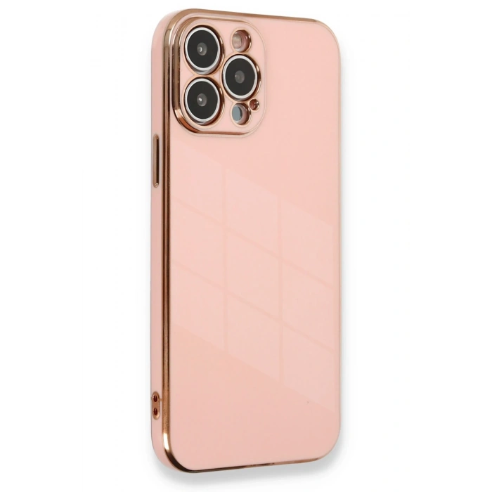 Mey İthalat®   iPhone 13 Pro Max Kılıf Volet Silikon - Pembe