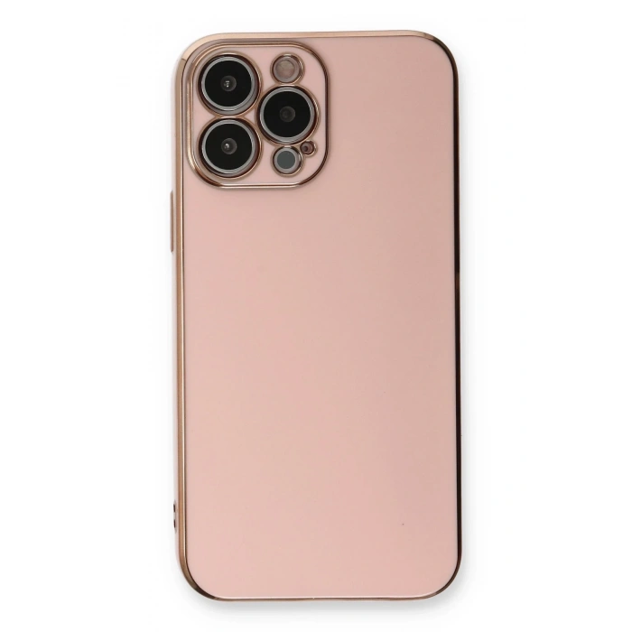 Mey İthalat®   iPhone 13 Pro Max Kılıf Volet Silikon - Pembe