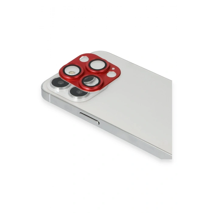 Mey İthalat®   iPhone 13 Pro Max Pers Alüminyum Kamera Lens - Kırmızı