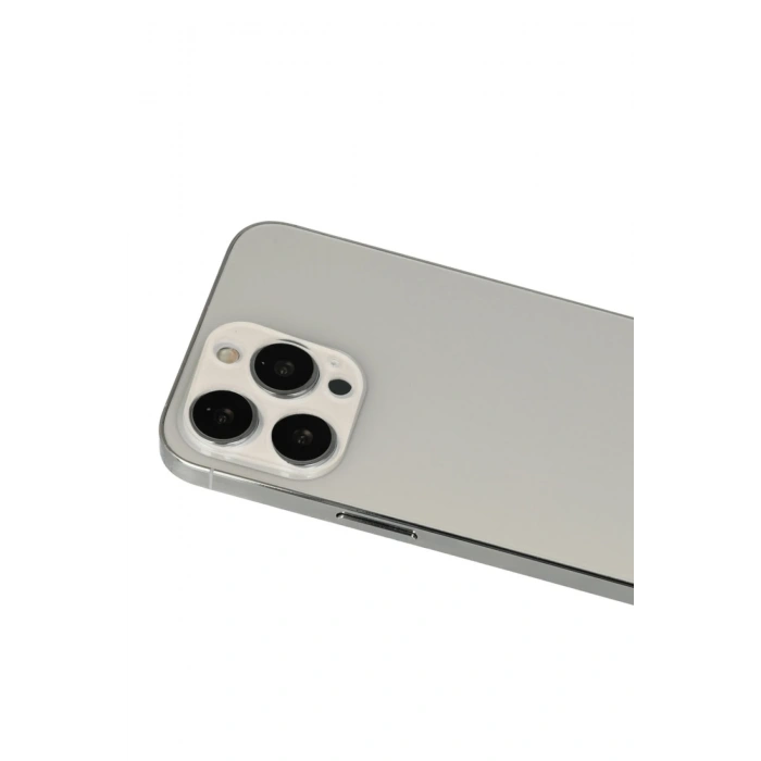 Mey İthalat®   iPhone 13 Pro Max Rainbow Kamera Lens Koruma Cam - Beyaz