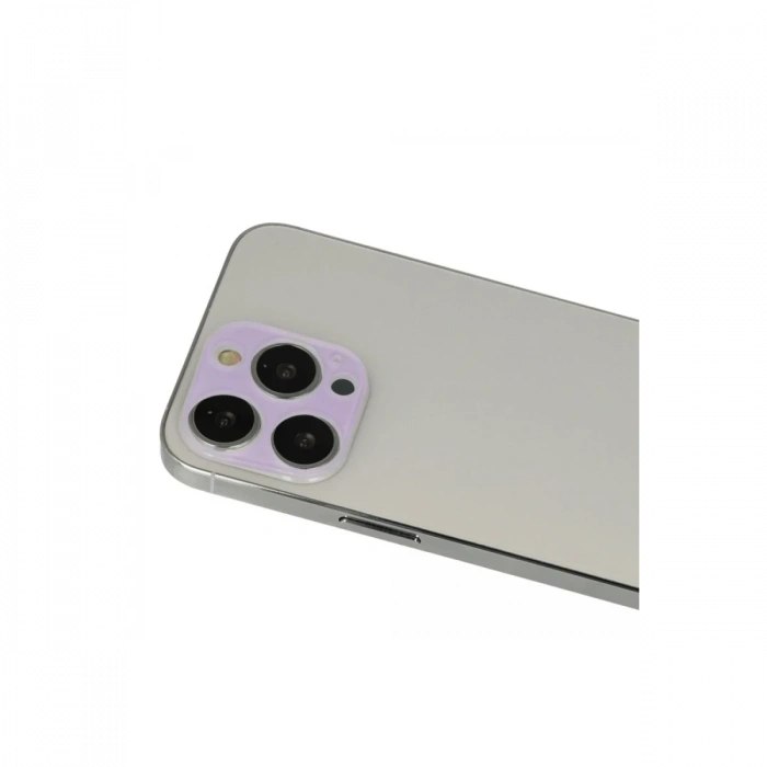 Mey İthalat®   iPhone 13 Pro Max Rainbow Kamera Lens Koruma Cam - Mor