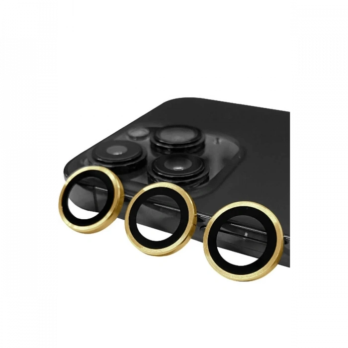Mey İthalat®   iPhone 13 Pro Max Raze Metal Kamera Lens - Gold