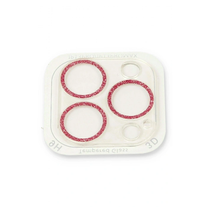 Mey İthalat®   iPhone 13 Pro Max Shine Kamera Lens Koruma Cam - Pembe