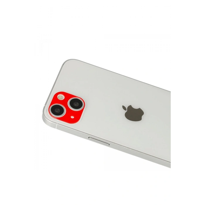 Mey İthalat®   iPhone 13 Rainbow Kamera Lens Koruma Cam - Kırmızı