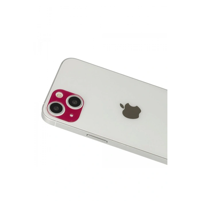 Mey İthalat®   iPhone 13 Rainbow Kamera Lens Koruma Cam - Koyu Kırmızı