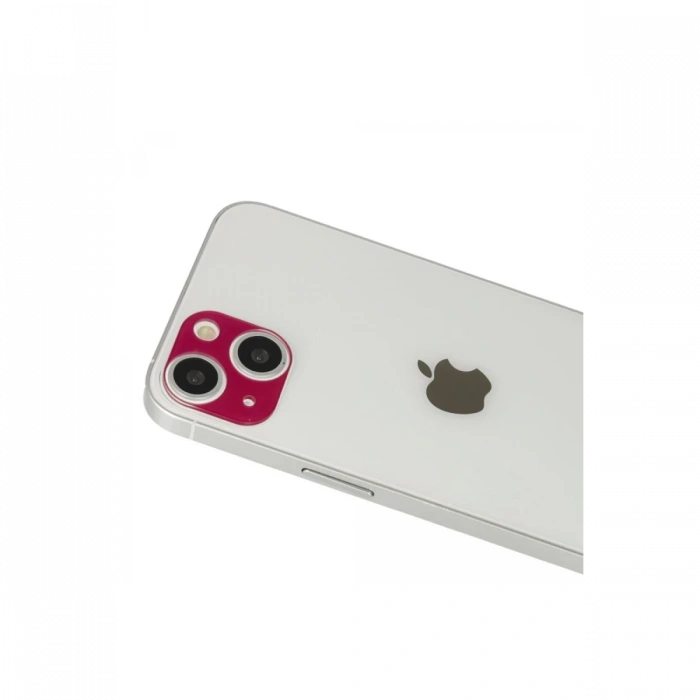 Mey İthalat®   iPhone 13 Rainbow Kamera Lens Koruma Cam - Koyu Kırmızı