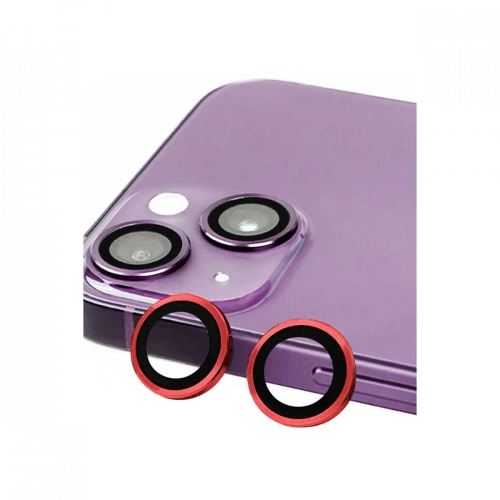 Mey İthalat®   iPhone 13 Raze Metal Kamera Lens - Kırmızı