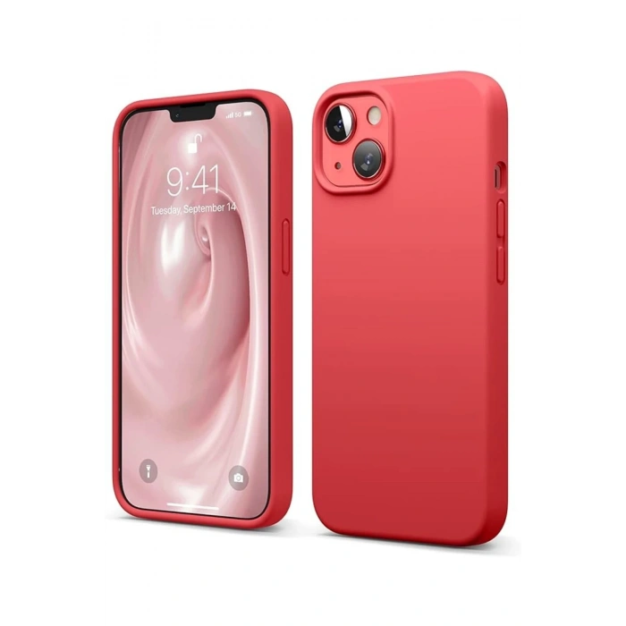Mey İthalat®   iPhone 14 Kılıf First Silikon - Kırmızı