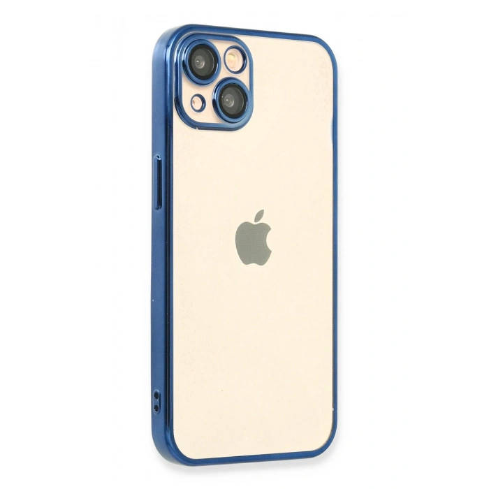 Mey İthalat®   iPhone 14 Kılıf  Lensli Silikon - Açık Mavi
