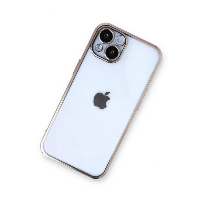 Mey İthalat®   iPhone 14 Kılıf  Lensli Silikon - Gold