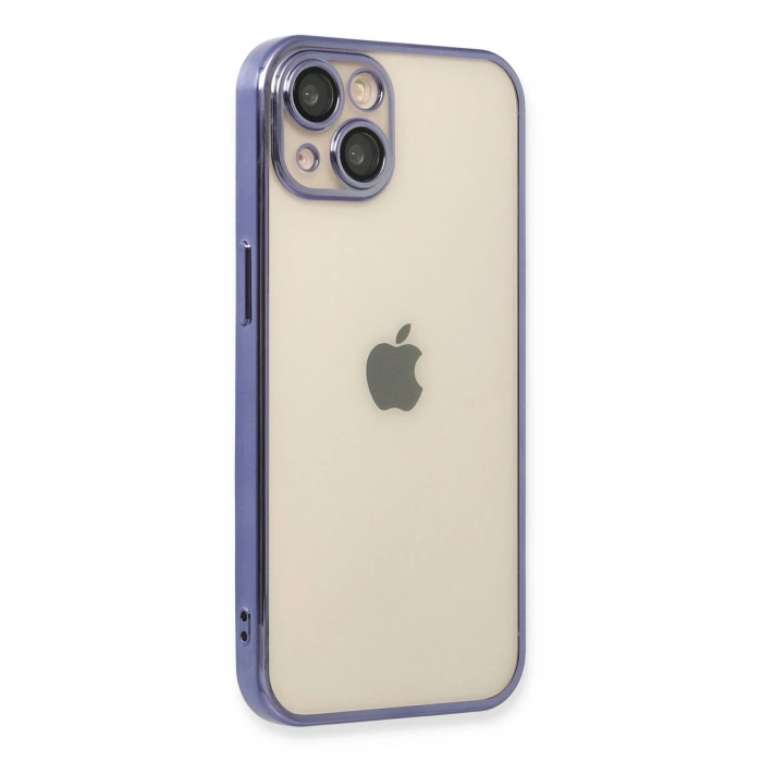 Mey İthalat®   iPhone 14 Kılıf  Lensli Silikon - Mor
