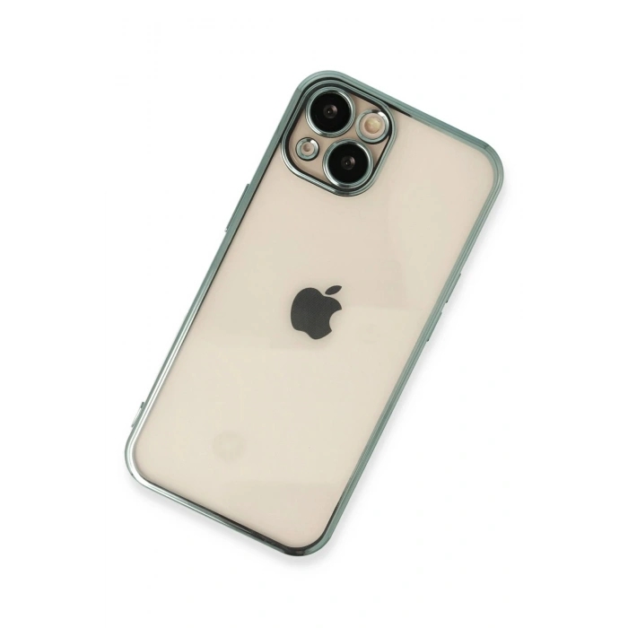 Mey İthalat®   iPhone 14 Kılıf  Lensli Silikon - Yeşil