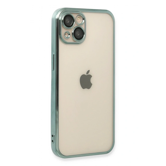 Mey İthalat®   iPhone 14 Kılıf  Lensli Silikon - Yeşil