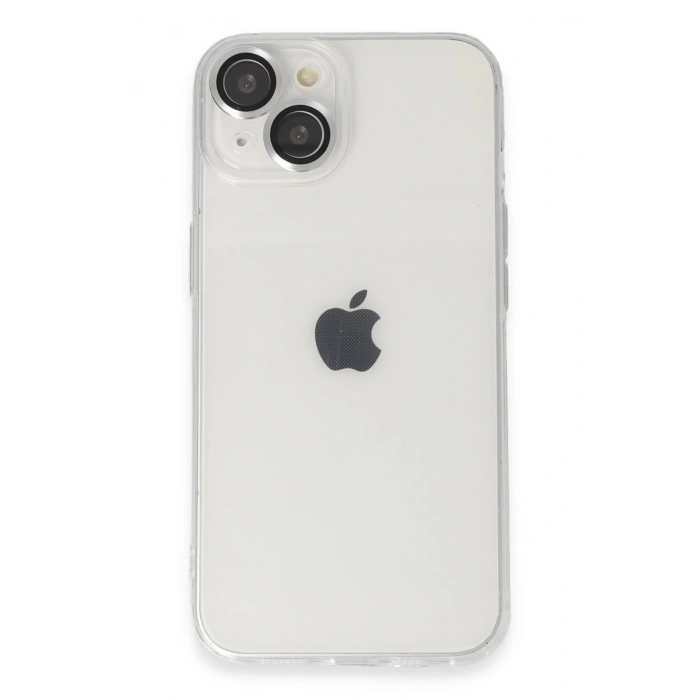 Mey İthalat®   iPhone 14 Kılıf Luko Lens Silikon - Gümüş