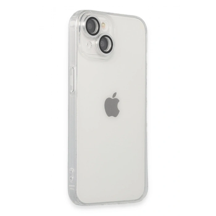 Mey İthalat®   iPhone 14 Kılıf Luko Lens Silikon - Gümüş