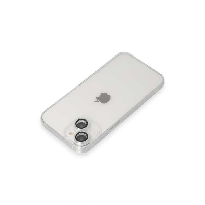 Mey İthalat®   iPhone 14 Kılıf Luko Lens Silikon - Gümüş