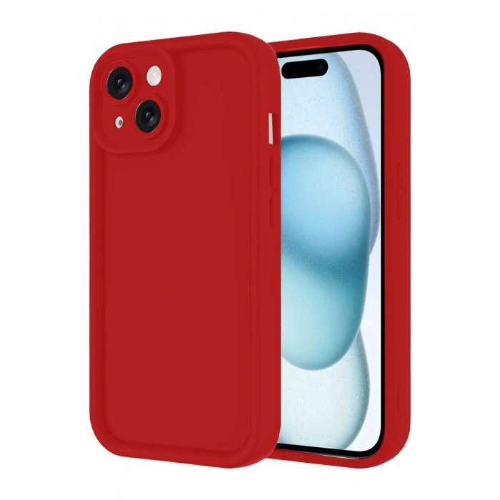 Mey İthalat®   iPhone 14 Kılıf Viera Silikon - Kırmızı