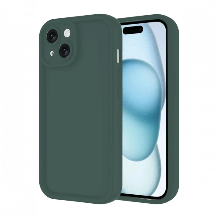 Mey İthalat®   iPhone 14 Kılıf Viera Silikon - Koyu Yeşil