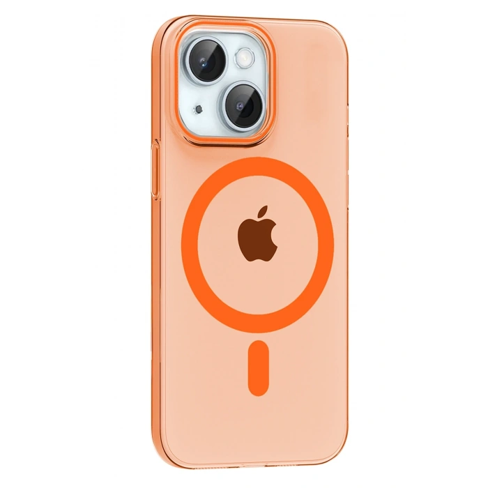 Mey İthalat®   iPhone 14 PC Blank Magsafe Kapak - Turuncu